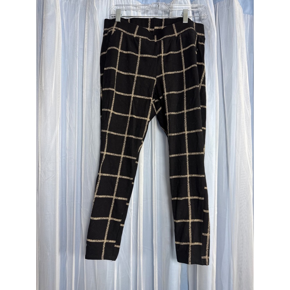 Torrid Pants Womens 2 Windowpane Black Grid Skinny EUC